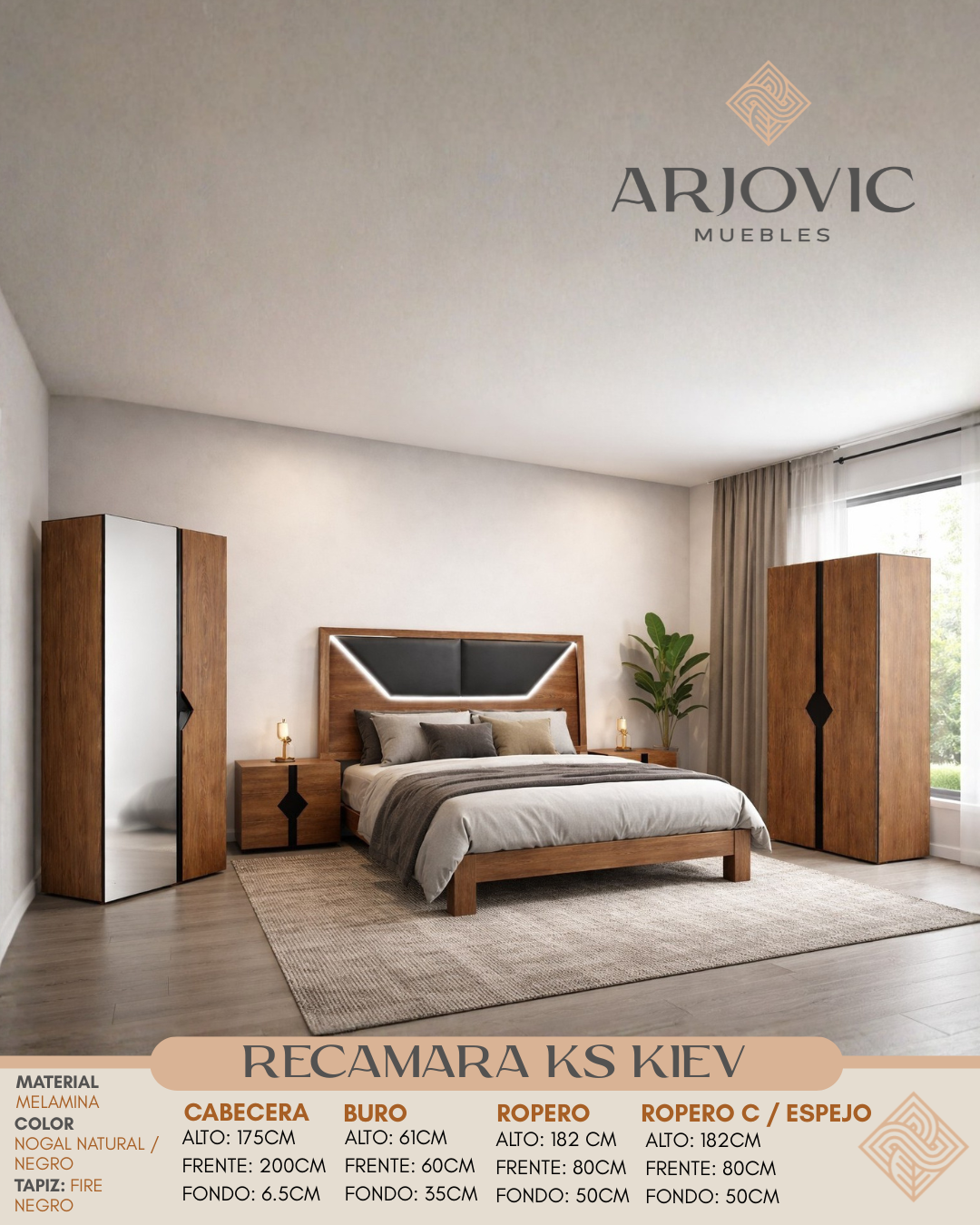 Recamara Kiev Tapiz Negro